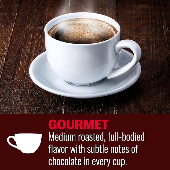 Hills Bros Single Serve Coffee PodsGourmet Medium Roast 12 Count-Keurig Compatible Roasted Arabica Coffee Smooth Balanced Coffee Subtle Chocolate Flavor
