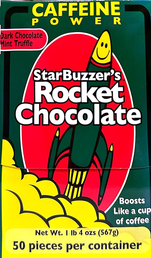 Rocket Chocolate Dark Chocolate Mint Flavored Caffeinated Chocolate Truffles 50 count Mini
