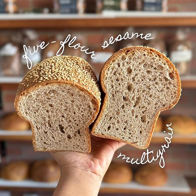 Dr. B's Wilbur Five Flour Multigrain Bread | 1g Net Carbs &amp 7g Protein | Low Calorie Vegan Sugar Free | Fresh Sliced Keto &amp Low Carb Bread Loaf (5 Pack (16 oz) Sesame)