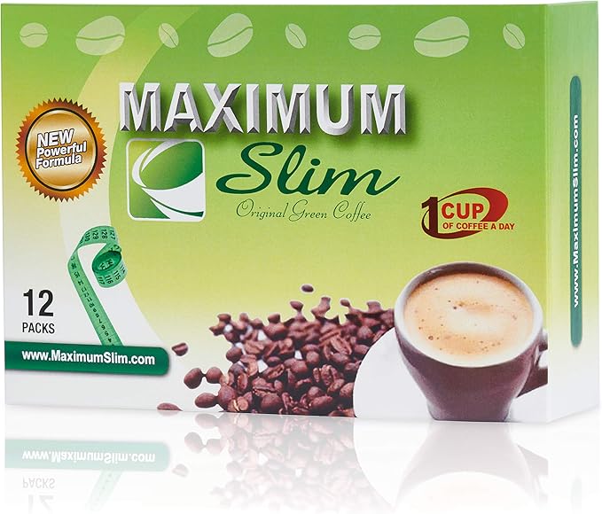 Maximum Slim Original Green Coffee –Premium 4-in-1 Formula with Natural Herbal Extracts for Energy &amp Vitality. Creamy &amp Delicious for Maximum Satisfaction. No Messy Side Effects-Made in The US