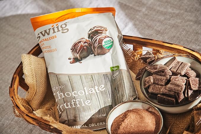 swiig Flavor Fusion Organic Chocolate Truffle Vegan No GMO Ingredients No Artificial Colors Flavors or Sweeteners No Gluten 3.25 lbs Bag