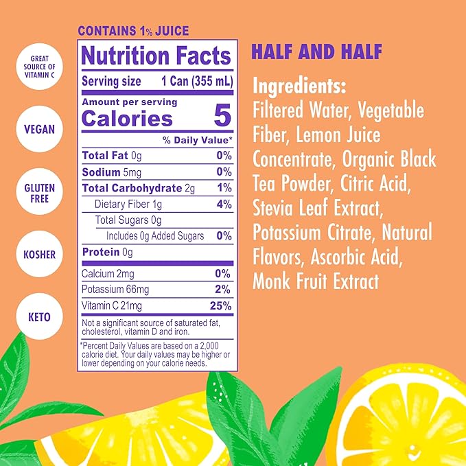 Swoon Half Unsweetened Iced Tea &amp Half Lemonade - Low Carb Gluten Free Keto &amp Paleo-Friendly - Natural Lemon Juice Concentrate and Organic Black Tea Sweetened by Monk Fruit and Stevia (Pack