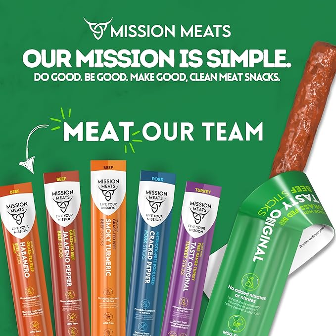 Mission Meats Carolina Reaper Jerky from 100% Grass Fed &amp Pasture Raised Beef Caution: Extremely Spicy Small Batch Hand Crafted Gluten Free 2oz (Pack of 3)