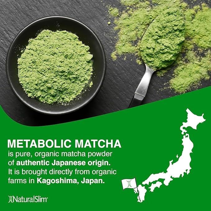 Naturalslim Japanese Organic Matcha Powder Green Tea - Metabolic Pure Japanese Matcha Tea Superfood with L-Theanine &amp Antioxidants for Metabolism Energy &amp Concentration - 30g