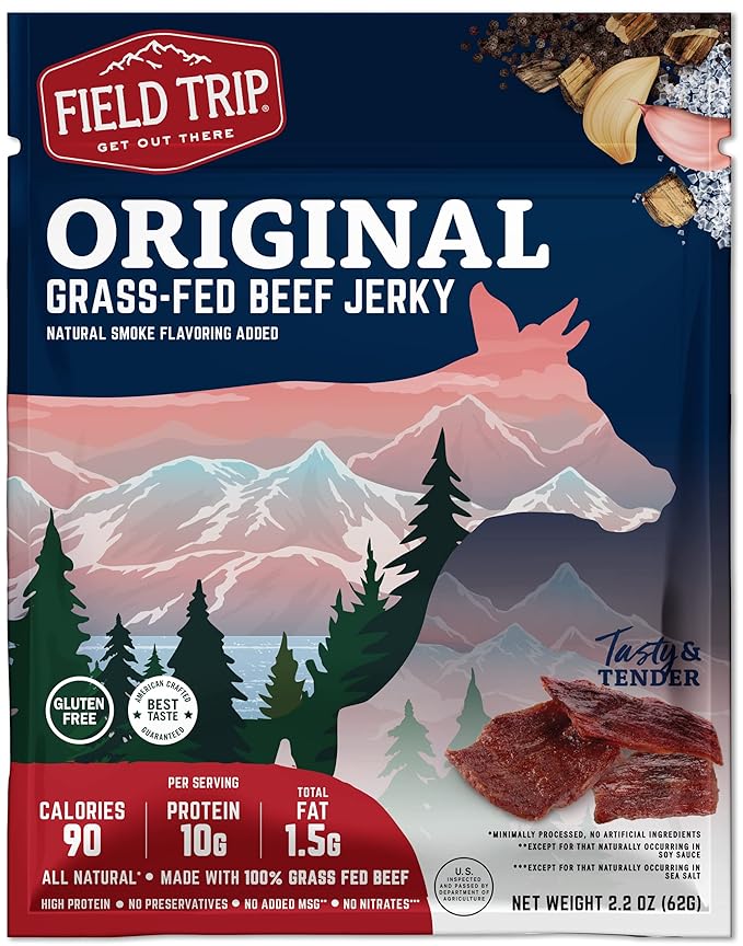 Field Trip Beef Jerky | Gluten Free Jerky Low Carb Healthy High Protein Snacks With No Nitrates Made With All Natural Ingredients | Original | 2.2oz
