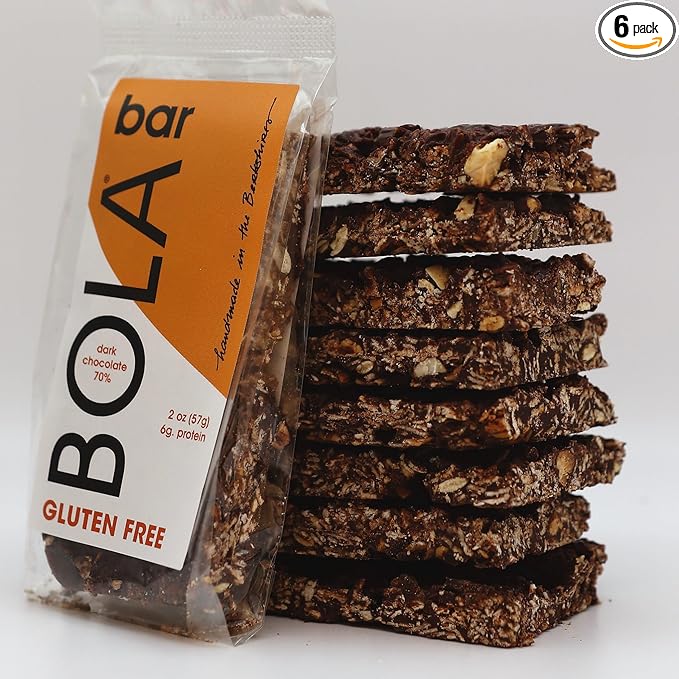 BOLA granola Bars Gluten-Free Original 70% Organic Bittersweet Chocolate Almond &amp Pumpkin Seed 6-Pack