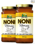 Noni Honey - 100% Pure Raw Unfiltered Unprocessed - 2 Pack of 12oz Glass Bottles
