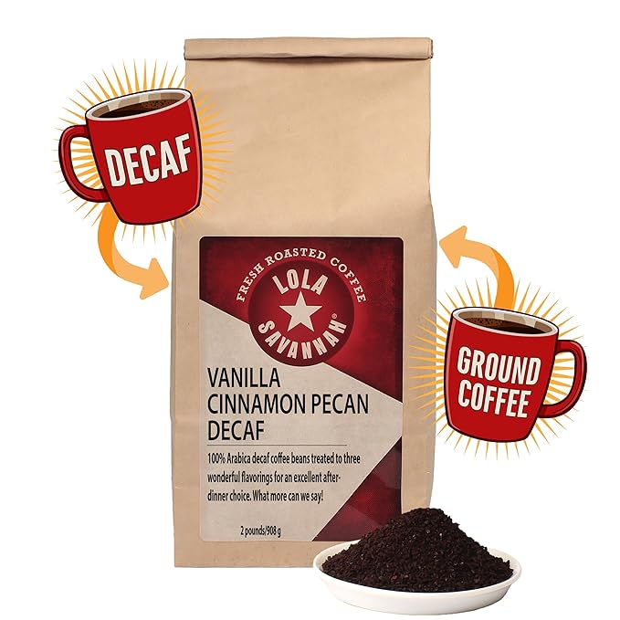 Lola Savannah Vanilla Cinnamon Pecan Ground Decaf Coffee 2lb