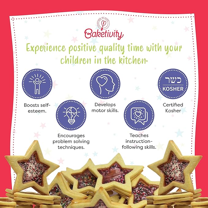 Baketivity Snow Globe Cookies Baking Kit - Duff Goldman Cooking Recipe - DIY Family Fun Cookie Making Kit - Pre Measured Ingredients Cookie Baking Kit for Kids - Tiny Gift for Kids Teens And Adults