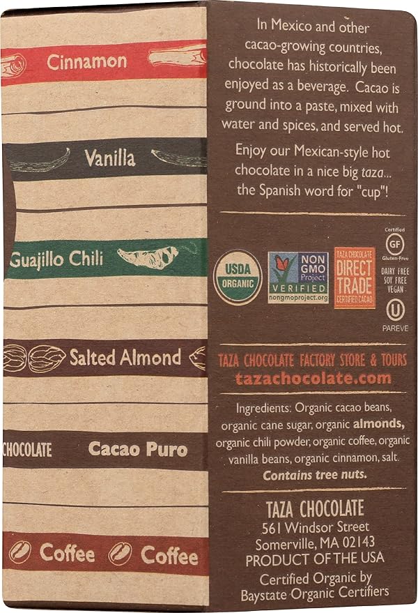 Taza Chocolate Organic Mexicano Disc Stone Ground Classic Collection Variety Pack 2.7 Ounce (6 Count)