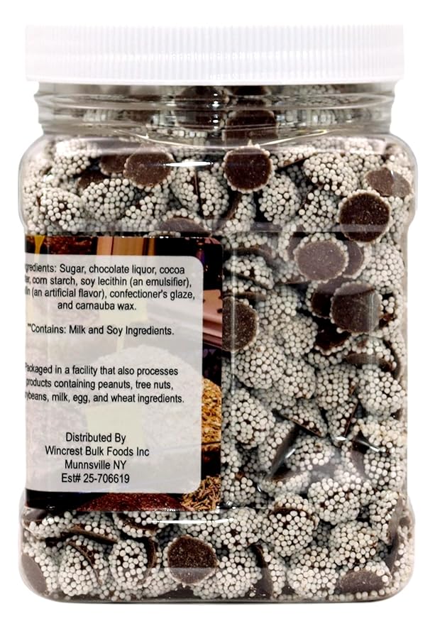 Chocolate Nonpareils - 1.25 Lb (20 Oz) Tub (Mini Dark Nonpareils)