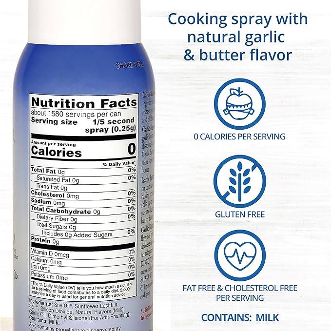 Butter Buds Buttermist Garlic 2-Pack – Food Spray &amp Pan Release High-Smoke Point Cooking Oil Spray Made Natural Butter and Garlic Flavors 17 Oz Ea