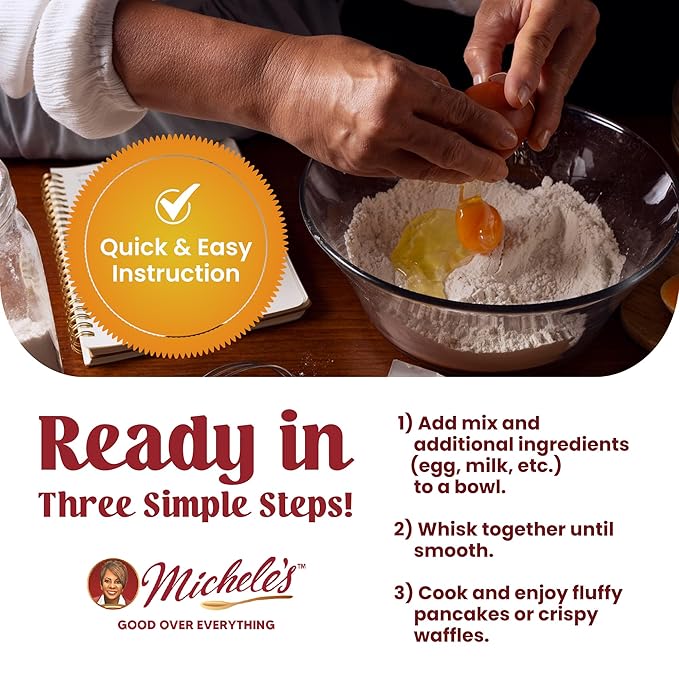 Michele’s Gourmet Breakfast Bundle – Syrup Variety Pack (Maple Crème &amp Butter Pecan) and Buttermilk Waffle &amp Pancake Mix (16 oz) | Just Add Water