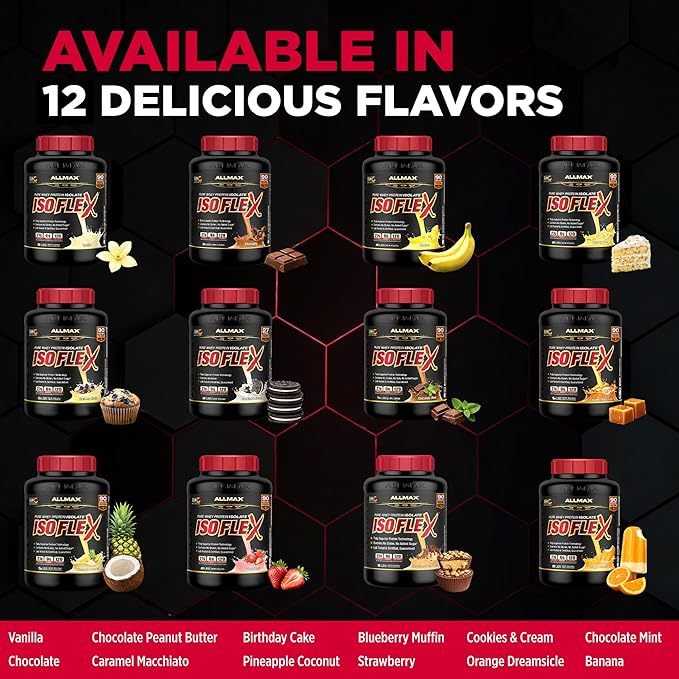 ALLMAX ISOFLEX Pure Whey Isolate Protein Powder - Gluten Free Low Lactose Sugar-Free - High-Protein Clean Keto-Friendly for Pre Post Workout Supplement for Women and Men | Chocolate 1lb