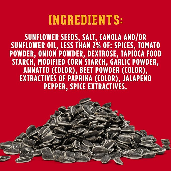 DAVID SEEDS Roasted and Salted Jalapeño Hot Salsa Jumbo Sunflower Seeds Keto Friendly 5.25 oz 12 Pack