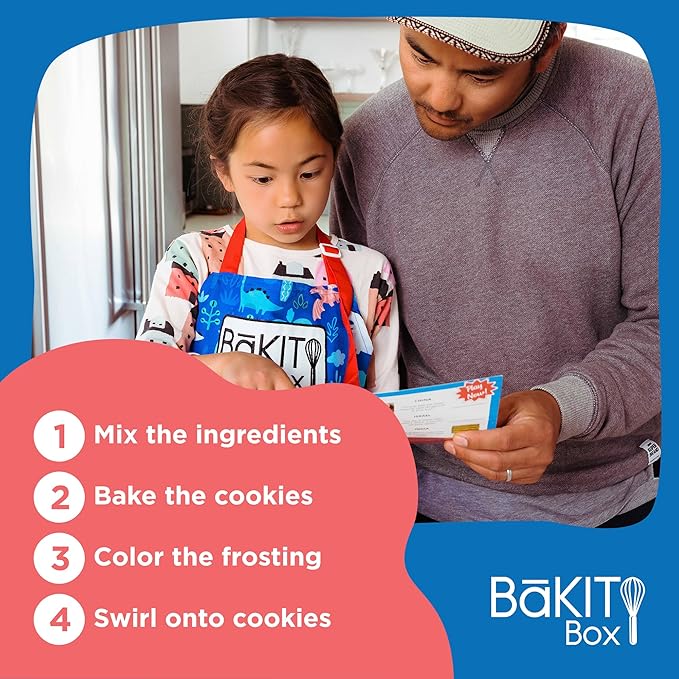 BāKIT Box Aurora Swirl Cookies Baking Kit for Kids STEM Science of Color Educational Activity Kit Learn Chromatography Color Mixing &amp More Includes Organic Food Coloring with Spirulina Ages