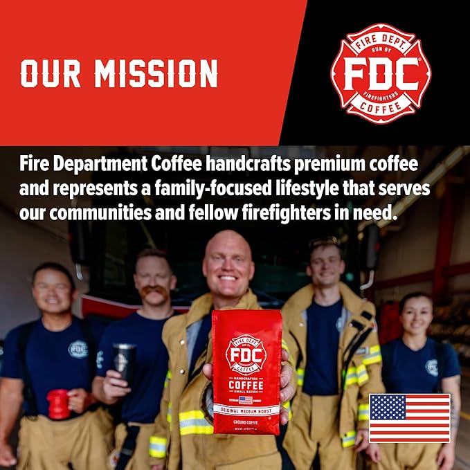 Fire Department Coffee - Gives Back to Firefighters - Rescue Variety Pack - Ground Coffee - Medium Dark Shellback Espresso &amp Skull Crushing Espresso - Veteran Owned (12 oz Pack of 4)