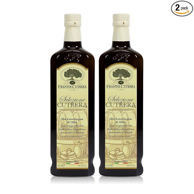 Frantoi Cutrera - Selezione - Extra Virgin Olive Oil from Italy Sicilian Pure EVOO Premium 2022/23 Early Harvest First Cold Pressed Olive Oil High In Polyphenols 24.5 Fl Oz (Pack of 2)