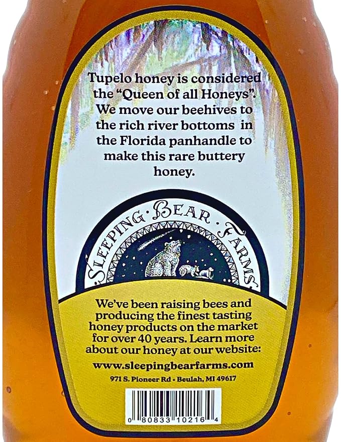 2 pack of Tupelo Honey 16oz. (32oz) Bottles- Premium from Sleeping Bear Farms Beekeepers in the Florida Apalachicola River Basin