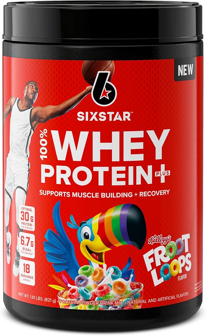 Six Star Whey Protein Powder Froot Loops Flavor &amp Triple Chocolate | Muscle Builder with 30g Protein | 1.8lb Each