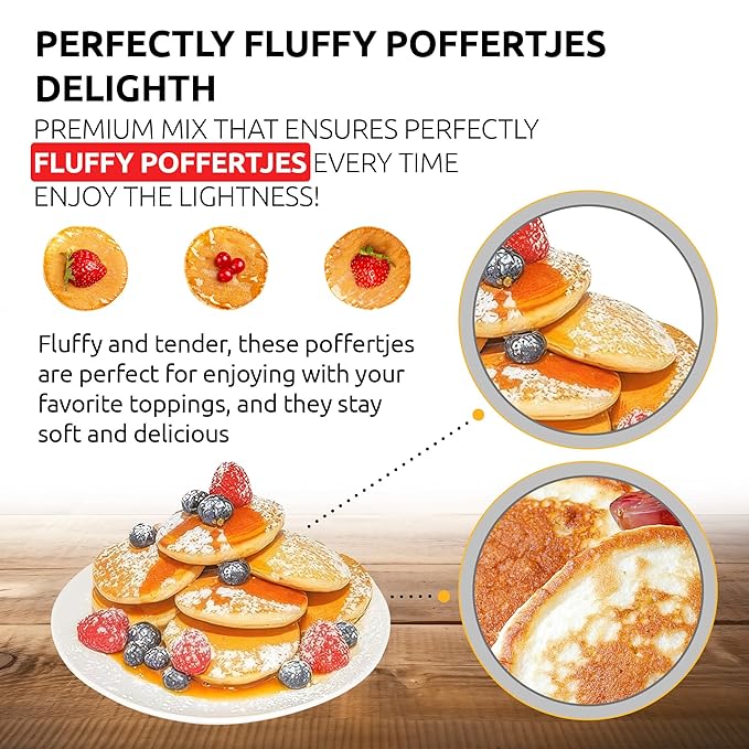 OldSoul Poffertjes Batter Mix | GLUTEN FREE | Dough Mix | Vanilla Flavor | 5 Lbs | 700 Mini Dutch Pancakes (5 Lbs Gluten Free)