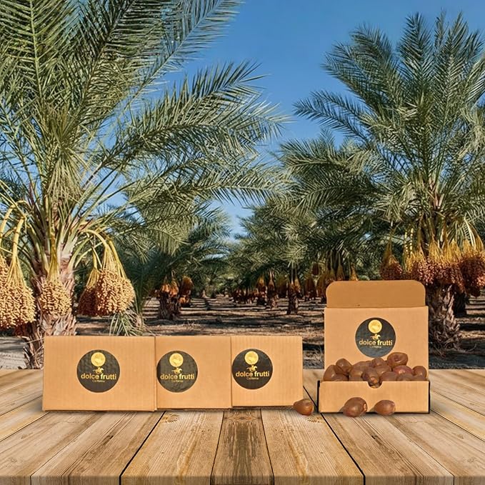 Dolce Frutti Sukkari Dates – Premium Soft &amp Naturally Sweet No Added Sugar 100% Organic &amp Flavorful High Fiber Healthy Snack for Kids and Adults. Perfect for Cooking Baking &amp Smoothie