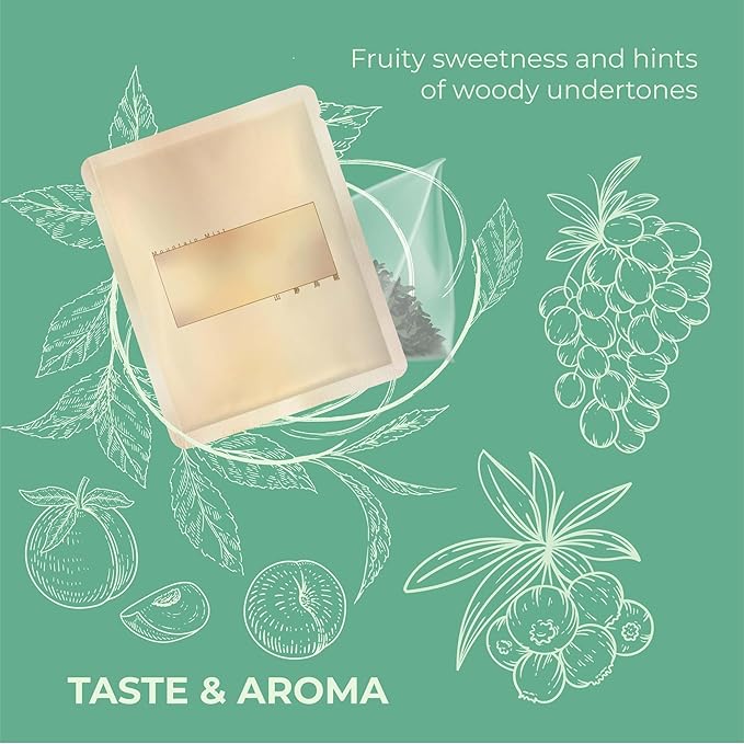 Clouty Space Premium Taiwan Oolong Tea Bags - 10 Individually Wrapped Sachets Farm Direct Woody Aftertaste Includes Meditation Card Pure Oolong Tea Green Tea Alternative