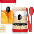 Pro Sourdough Starter Kit- 50oz Large Capacity Sourdough Starter Jar 17 Flavorful Fermentation Recipes Sourdough Bread Baking Supplies for Making Delicious Sourdough Breads(Red 2Set)