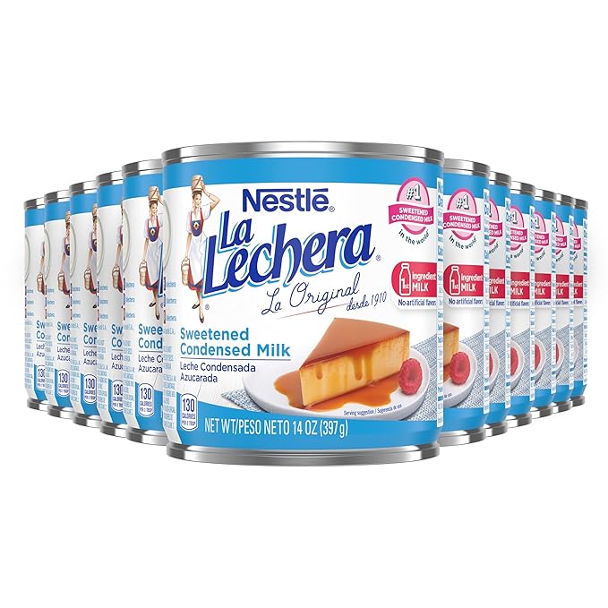 Nestlé La Lechera Sweetened Condensed Milk Shelf Stable Evaporated Milk Canned 12 Pack