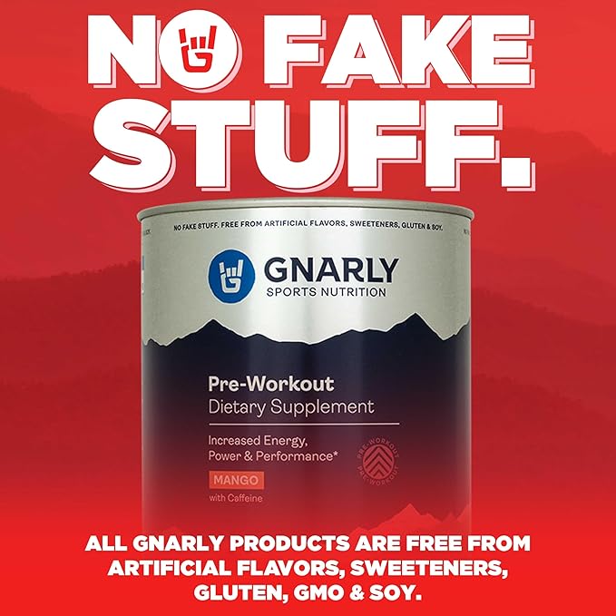 Gnarly Vegan Plant Protein Meal Replacement - Chocolate (28.2oz) and Gnarly Nutrition Preworkout Mango (14.82oz)