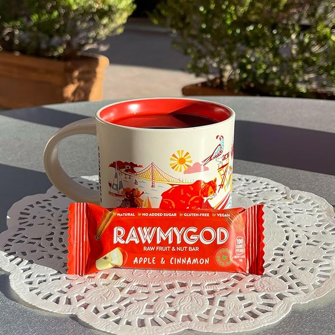 RAWMYGOD Fruit and Nut Bars Gluten Free Vegan No Added Sugar (16 bars Apple &amp Cinnamon)