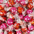 120 Pcs Valentine's Day Candy Strawberries &amp Cream &amp Milk Chocolate Truffles (3.3lbs or Approx. 120pcs) Pink &amp Red