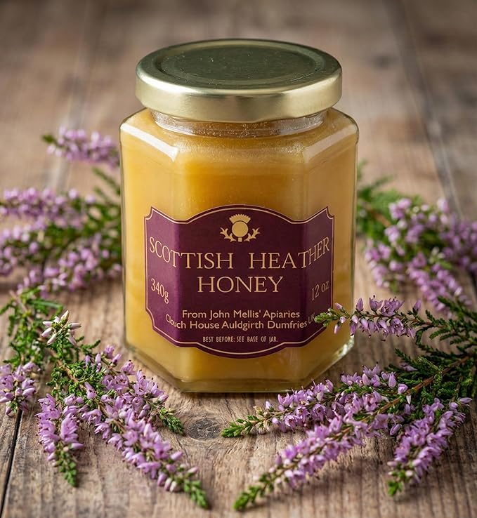 John Mellis Apiaries Scottish Ling Heather Honey 12 Ounce Jar