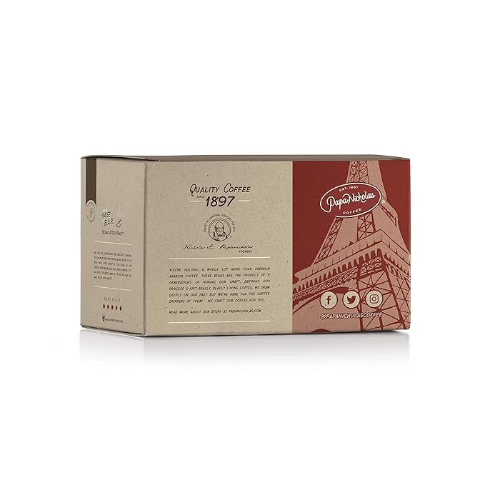 PapaNicholas Coffee Single Serve Coffee Cups Fits Keurig K Cup Brewers French Roast 12 Coffee Pods