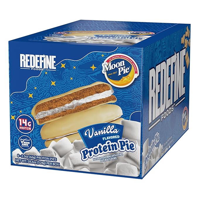 Redefine Foods Protein Pie MoonPie Vanilla - 8 Count - 14g of Protein Per Serving - Non-GMO