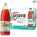 Tejava Pineapple Mango Black Iced Tea 12 Pack 1 Liter Glass Bottles Unsweetened Non-GMO Kosher No Sugar or Sweeteners No calories No Preservatives Brewed in Small Batches