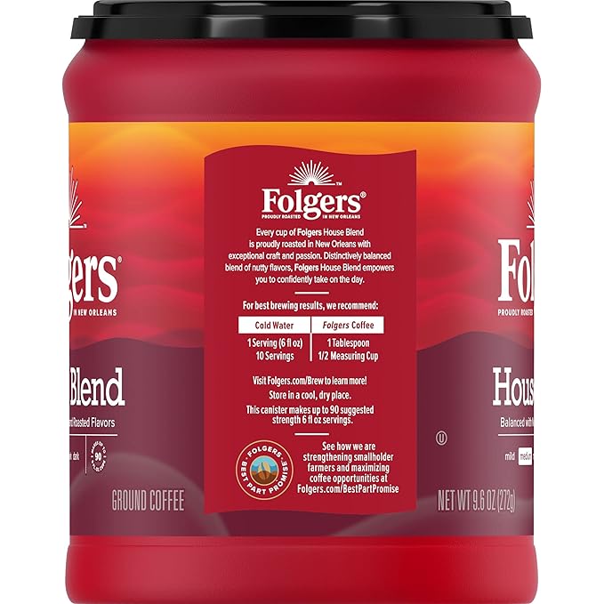 Folgers House Blend Ground Coffee Medium Roast 9.6 Ounce (Pack of 3)
