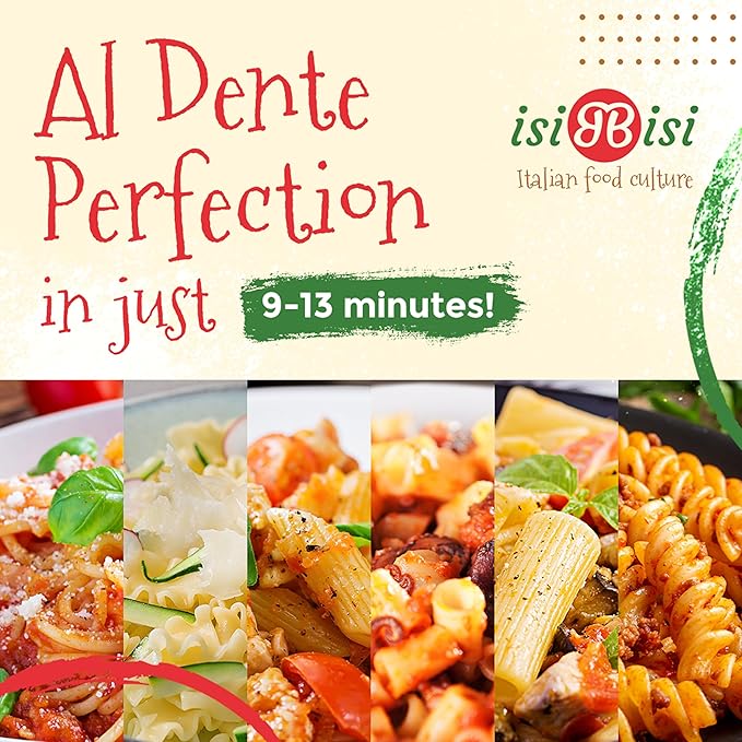 isiBisi Gluten-Free Pasta Sampler 8-Pack - Penne Spaghetti Rigatoni Tubetti Baby Mafalda Spirali Noodles - Non GMO Vegan Made in Italy