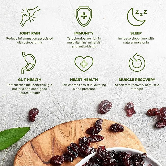 Dried Tart Montmorency Cherries Traverse Bay Fruit Co. 3 oz Bags (6-Pack) With Galley Grove Sugar-Free Breath Mints