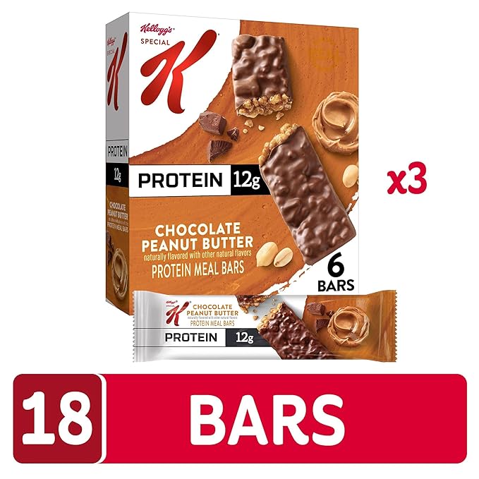 Special K Bar Protein Meal Bars 12g Protein Meal Replacement Chocolate Peanut Butter (3 Boxes)