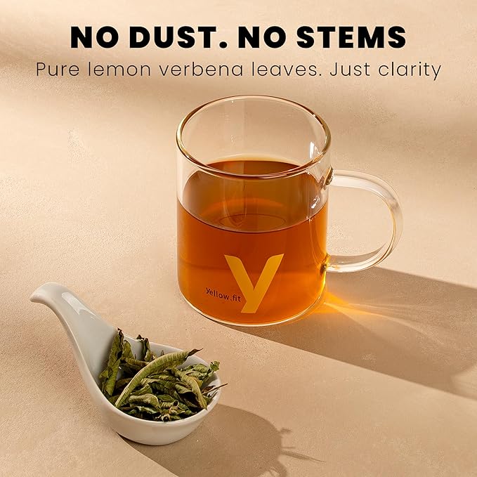 Yellow.fit Lemon Verbena Whole Leaf Tea – 1500mg Loose Leaf Herbal Tea Caffeine-Free Lemon Verbena Leaves Naturally Aromatic Herbal Infusion 66 Servings