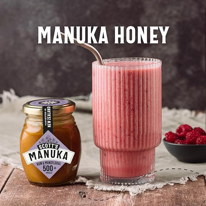 Scott’s Honey Manuka Honey MGO500+ – Raw Natural Certified New Zealand Manuka Honey Lab Tested – 8 oz