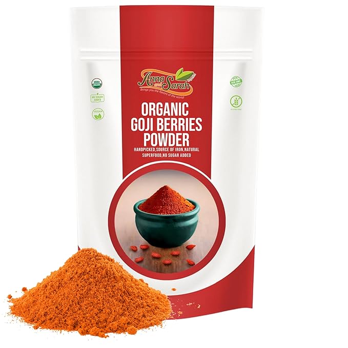 Organic Goji Powder16 Oz 100% Raw Pure Non-GMO Gluten-Free Superfruit Antioxidant &amp Nutrient Rich Perfect for Smoothies Baking &amp More Goji Berries Powder in Resealable Bag 1 Lb Bulk