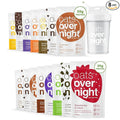 Oats Overnight Party Variety 8 Pack &amp Vegan Variety 8 Pack - 20g Protein High Fiber Breakfast Shake - Gluten Free Non GMO Oatmeal