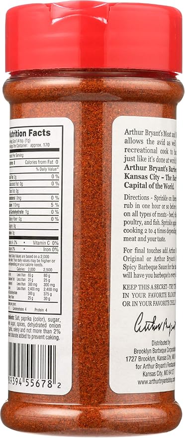 Arthur Bryant's BBQ Meat and Rib Rub (6 oz) — BBQ Rub for Ribs Brisket Chicken Pork &amp More — Rib Rubs for Smoking and Grilling (3-Pack)
