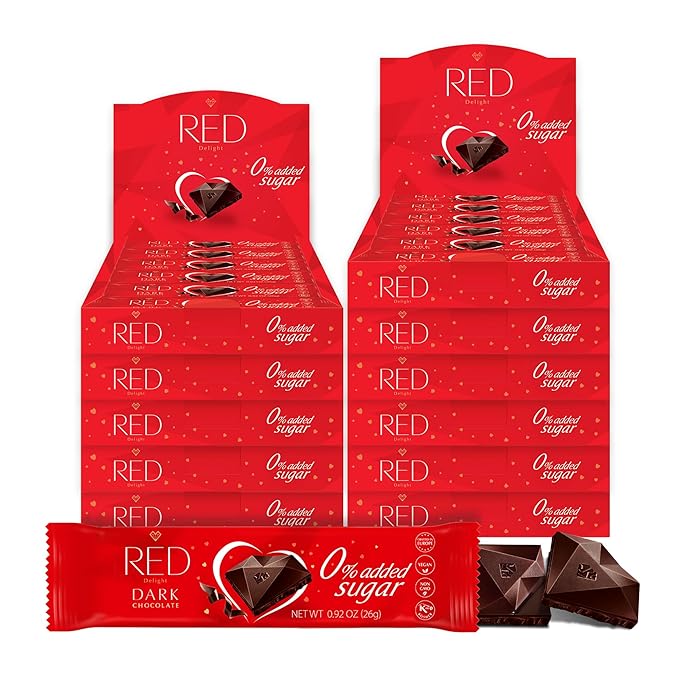 RED Delight®™ Dark Chocolate 12 Count Box of Grab N Go Travel Size Bars (0.92 Ounces Each) (11 Boxes - Total of 132 Bars)