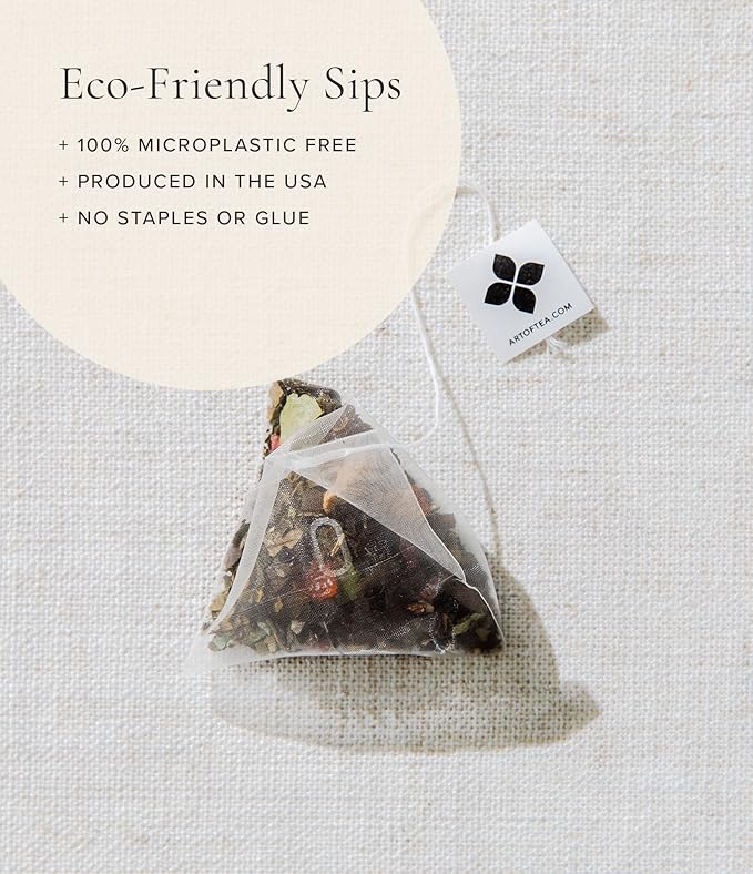 Art of Tea | Organic Matcha+ | Matcha Green Tea | 12 Count Pyramid Tea Bags Sachets