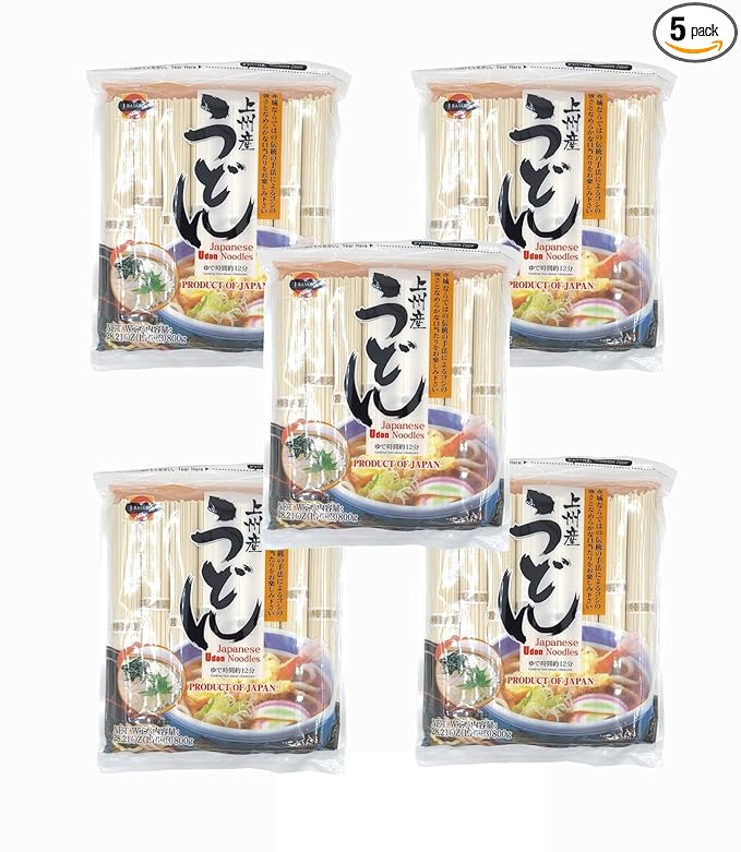 J-Basket Japanese Noodles 5-Pack Set - Udon (28.21 Oz Each)