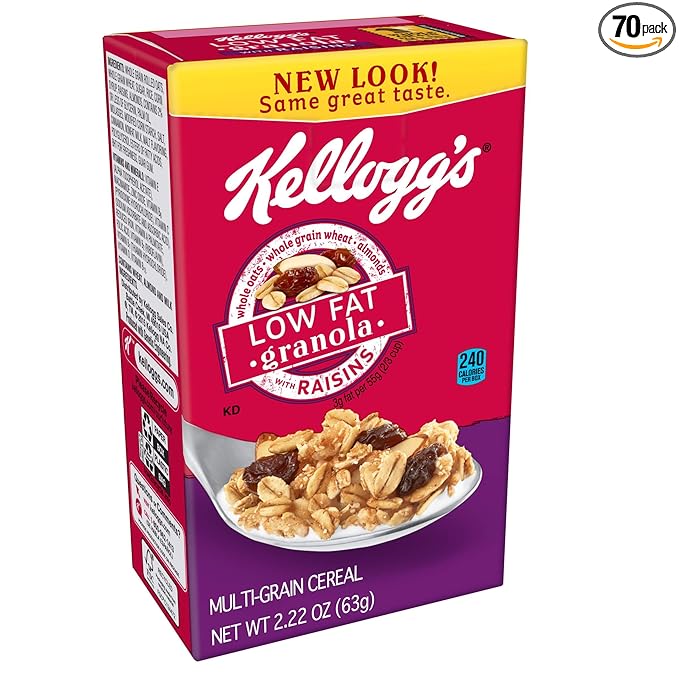 Kellogg's Low Fat Granola Cereal With Raisins 2.22oz (70 Count)