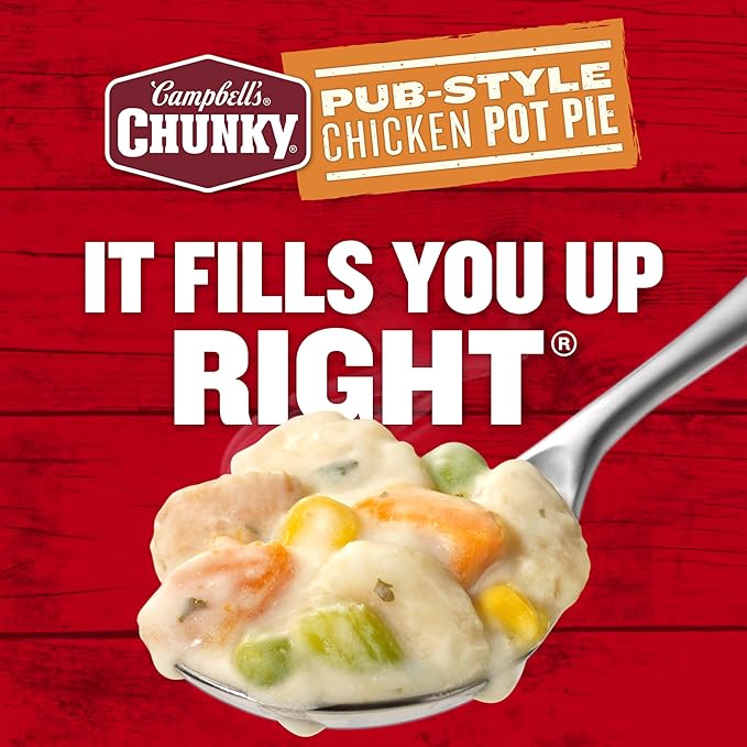 Campbell’s Chunky Soup Pub-Style Chicken Pot Pie Soup 18.8 oz Can (Pack of 12)